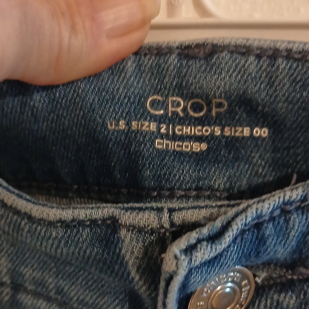 Chico's Blue Cropped Jeans US Size 2 - Picture 2 of 7